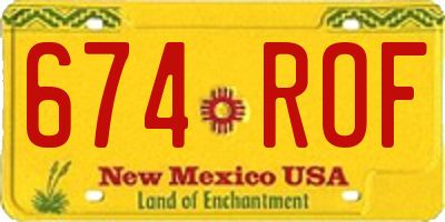 NM license plate 674ROF