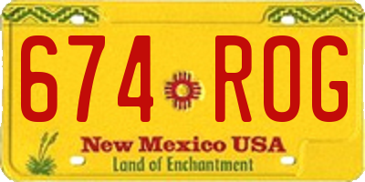 NM license plate 674ROG