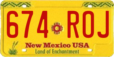 NM license plate 674ROJ