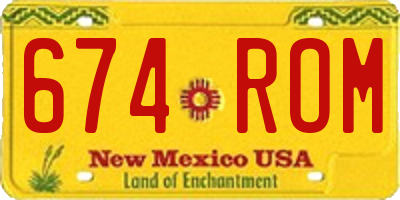 NM license plate 674ROM