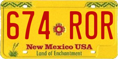 NM license plate 674ROR