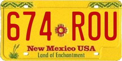 NM license plate 674ROU
