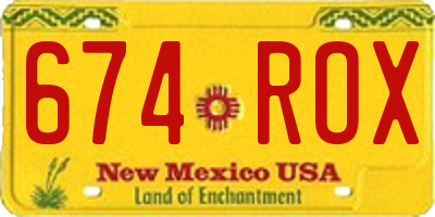 NM license plate 674ROX