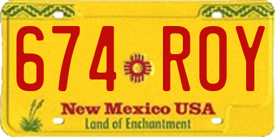 NM license plate 674ROY
