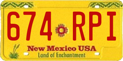 NM license plate 674RPI