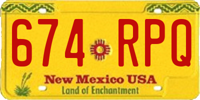 NM license plate 674RPQ