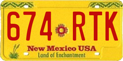 NM license plate 674RTK