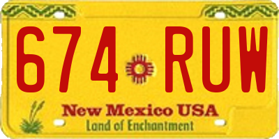 NM license plate 674RUW
