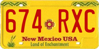 NM license plate 674RXC