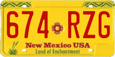 NM license plate 674RZG