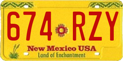 NM license plate 674RZY