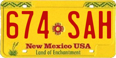 NM license plate 674SAH