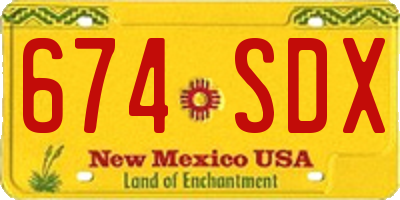 NM license plate 674SDX