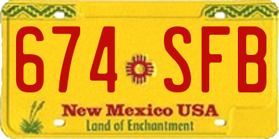 NM license plate 674SFB