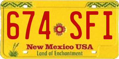 NM license plate 674SFI