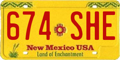 NM license plate 674SHE