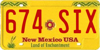 NM license plate 674SIX