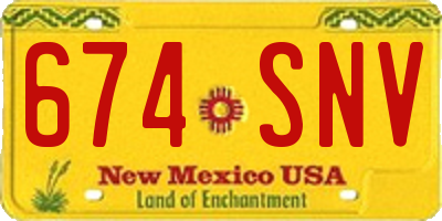 NM license plate 674SNV