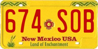 NM license plate 674SOB