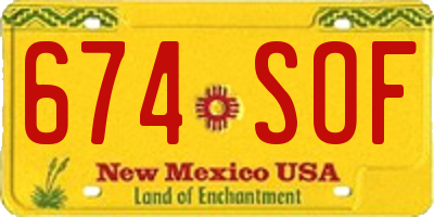 NM license plate 674SOF
