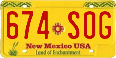 NM license plate 674SOG