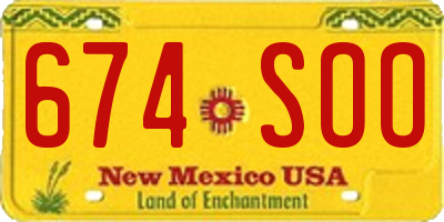 NM license plate 674SOO