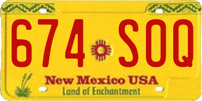 NM license plate 674SOQ