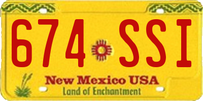 NM license plate 674SSI