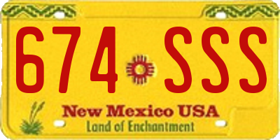 NM license plate 674SSS