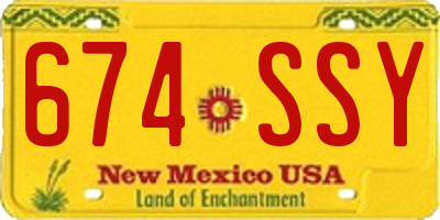 NM license plate 674SSY