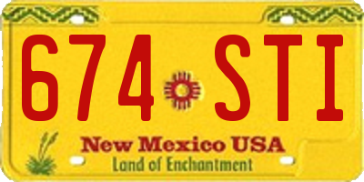 NM license plate 674STI