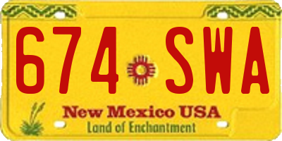 NM license plate 674SWA