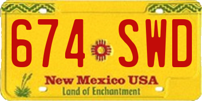 NM license plate 674SWD