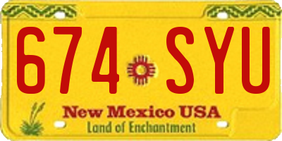 NM license plate 674SYU