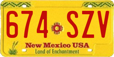 NM license plate 674SZV