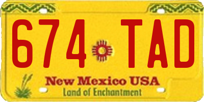 NM license plate 674TAD