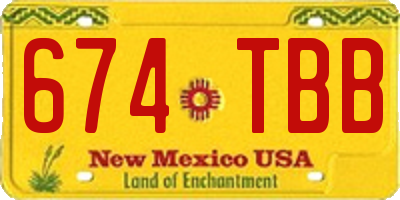NM license plate 674TBB