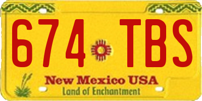 NM license plate 674TBS