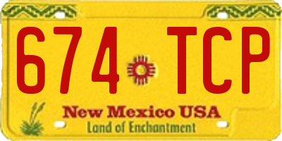 NM license plate 674TCP