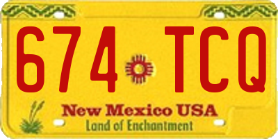 NM license plate 674TCQ