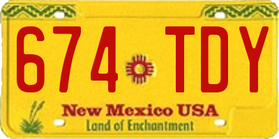 NM license plate 674TDY