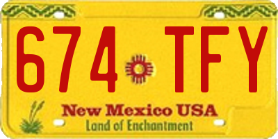 NM license plate 674TFY
