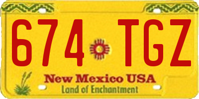 NM license plate 674TGZ