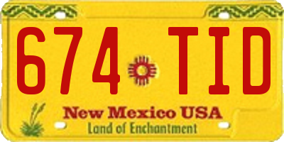 NM license plate 674TID