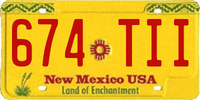 NM license plate 674TII