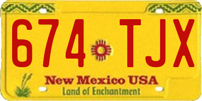 NM license plate 674TJX