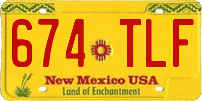 NM license plate 674TLF