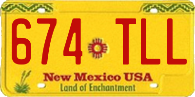 NM license plate 674TLL