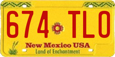 NM license plate 674TLO