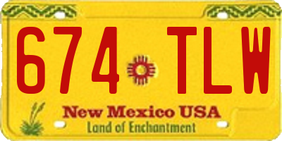 NM license plate 674TLW